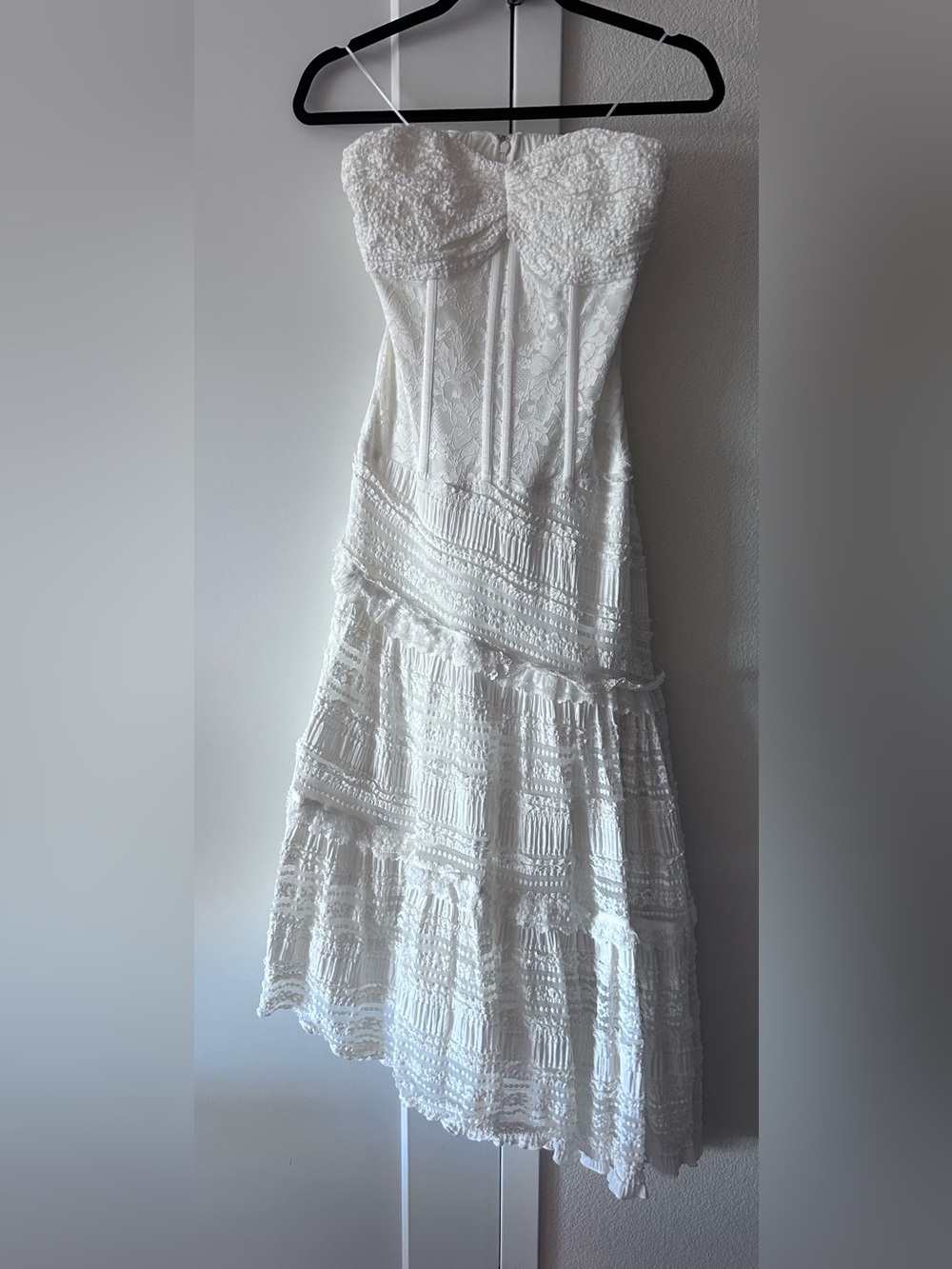 Anthropology Mare Mare Strapless Ivory Lace Dress